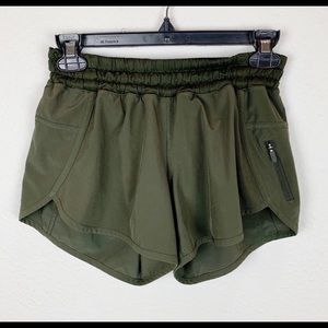 Lululemon Hotty Hot Olive Green Shorts 4 F317